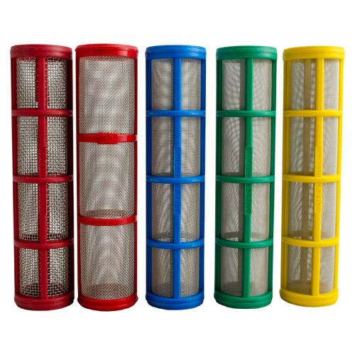 0.75" & 1" Banjo Flanged T Strainer Mesh Screen. Brown Red, Red, Blue, Green & Yellow.