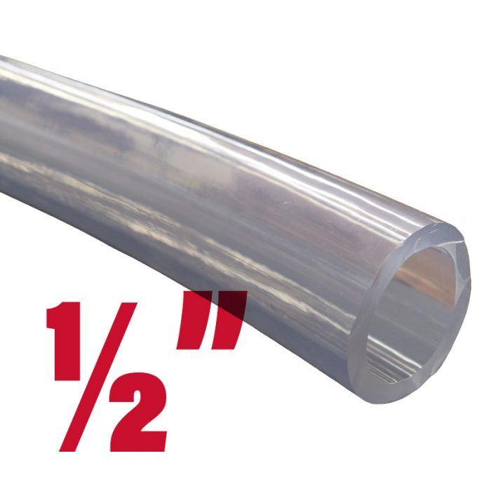 Clear Vinyl Tubing/Sight Gauge Hose with a width of 0.5"