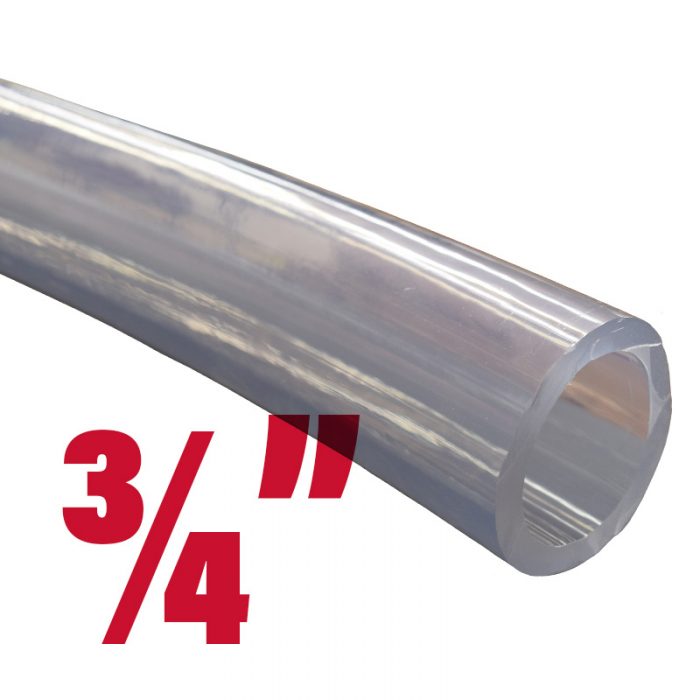 Clear Vinyl Tubing/Sight Gauge Hose with a width of 0.75"