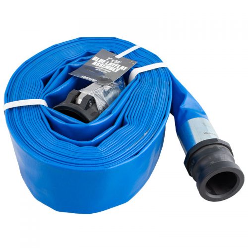 2"x50' Blue Layflat Discharge Hose Assembly